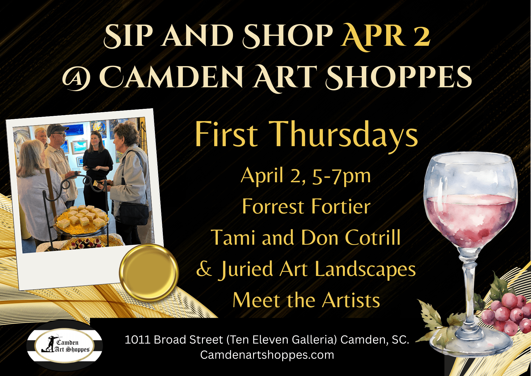 Black And Gold Luxury Save The Date Wedding Reception Card.png - Experience Camden, South Carolina