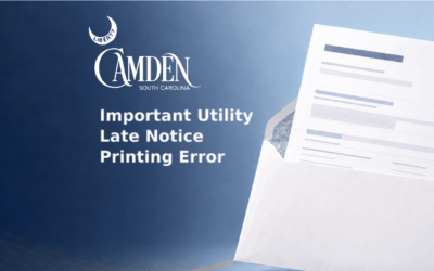 TSG Issues Letter for the City of Camden Residents and Businesses Regarding Utility Late Notice Printing Error