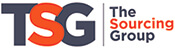 TSG 2color-Light Blue+Dark Blue Transparency - Experience Camden, South Carolina TSG logo with large letters in navy and orange, followed by text: The Sourcing Group in navy and orange on a white background.