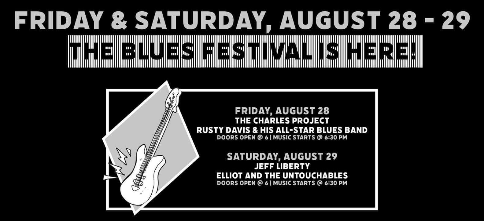 g537bluesfestival - Experience Camden, South Carolina Black and white flyer listing upcoming live music events at Gallery 537 in Camden, SC, with dates, band names, event times, and contact info. Blues Festival details and musician illustrations are also included.
